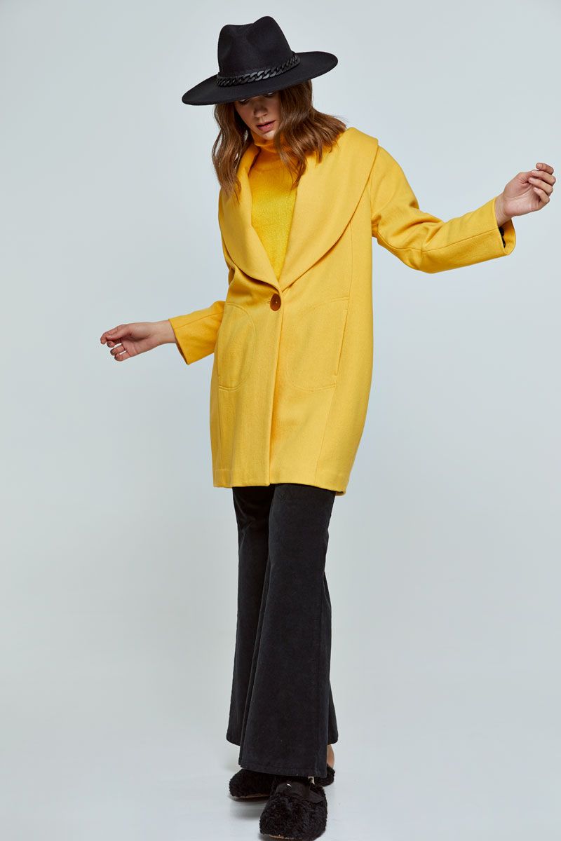 Oversized overcoat in cashmere caban 