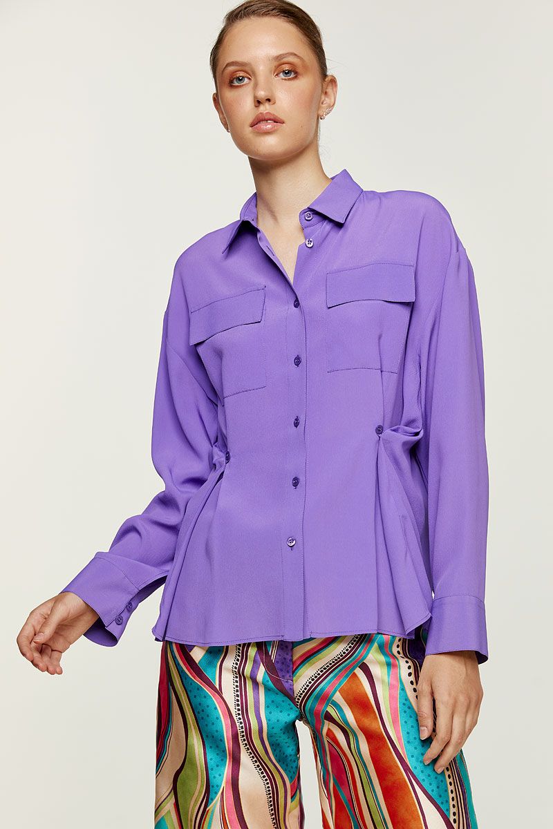 Shirt in purple crepe