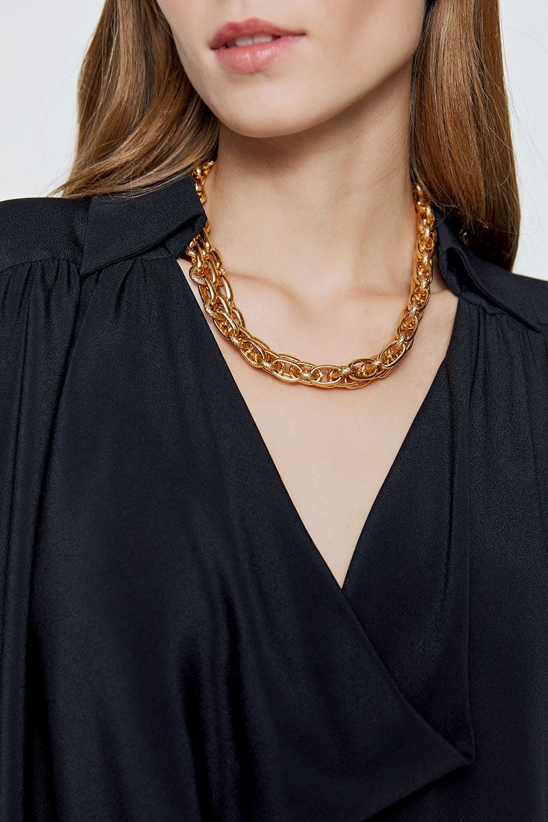 Chain necklace in gold tone metal 