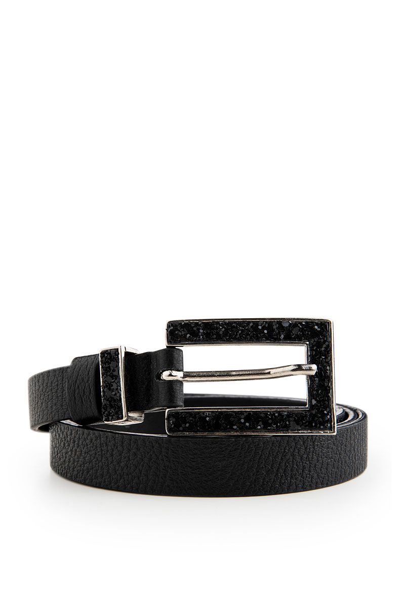 Black belt with strass buckle