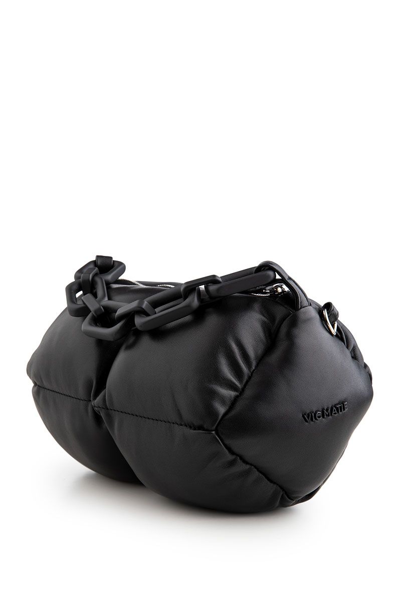 Black nappa leather cluτch bag
