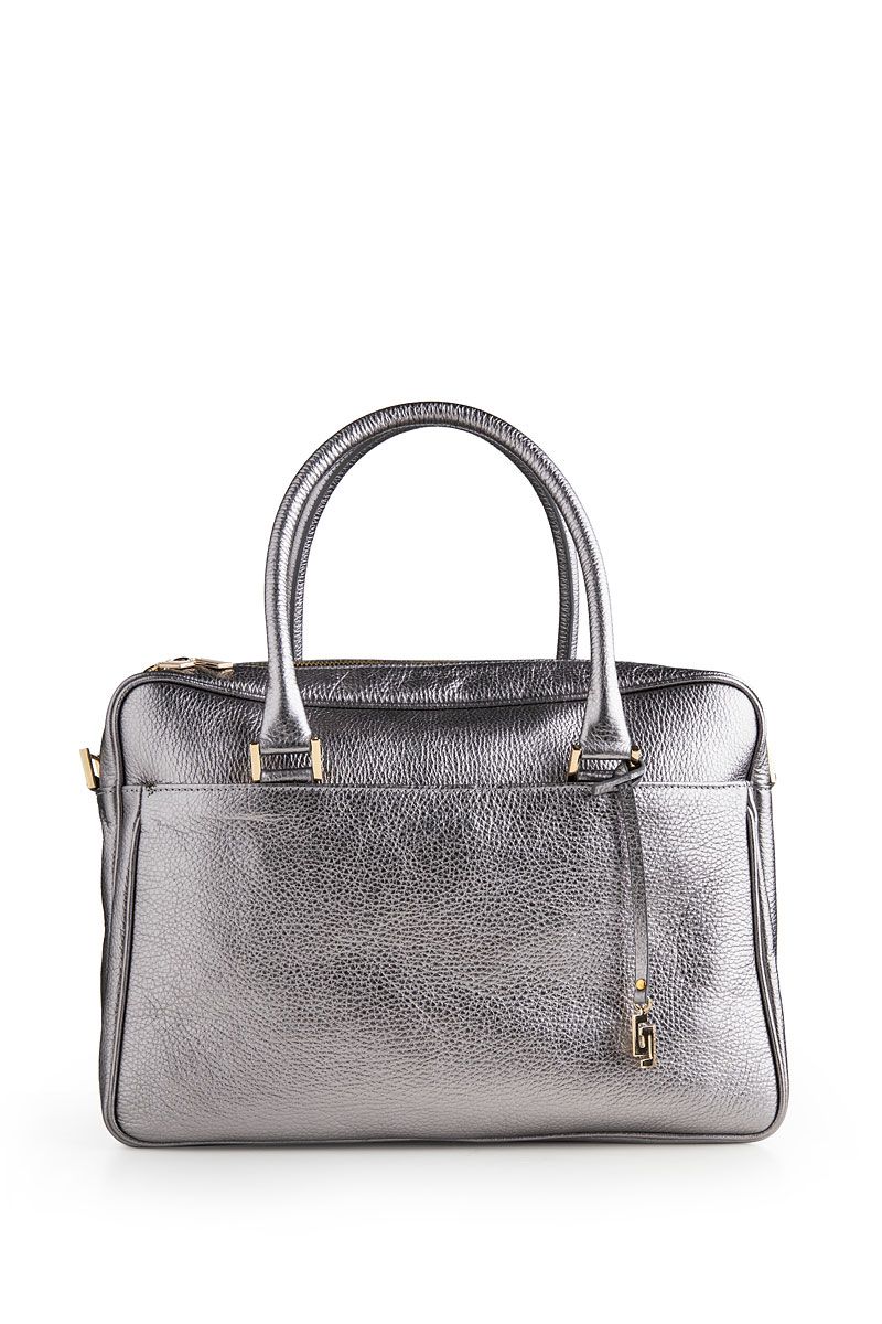 Satchel bag in tumbled leather 