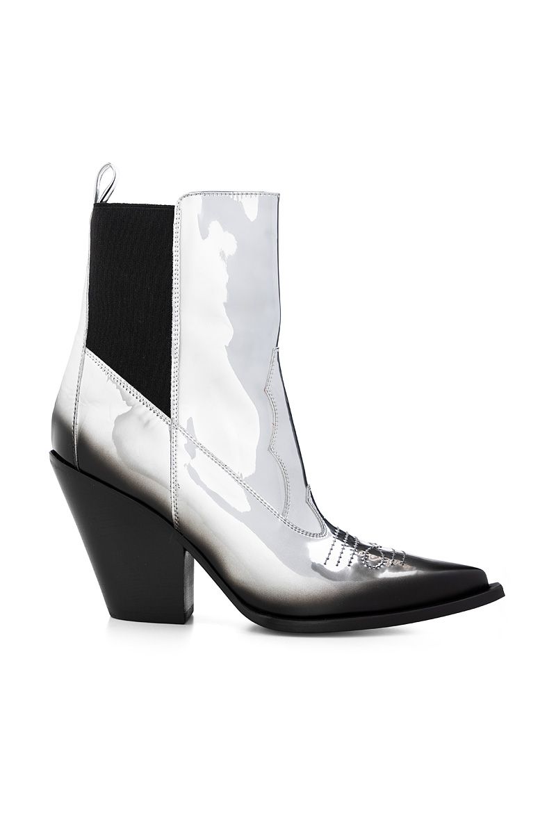 Mirrored silver texano boots