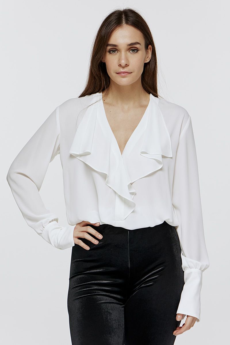 Ruffled white blouse 