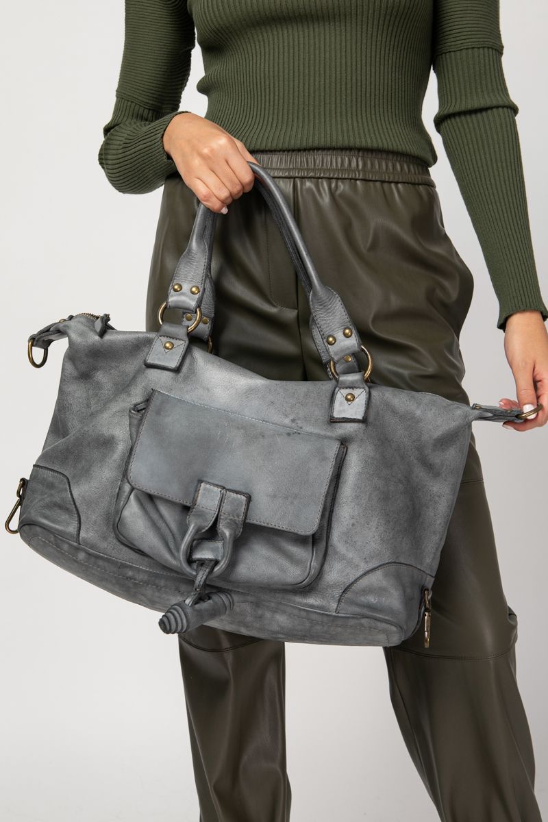 Tote bag in grey color