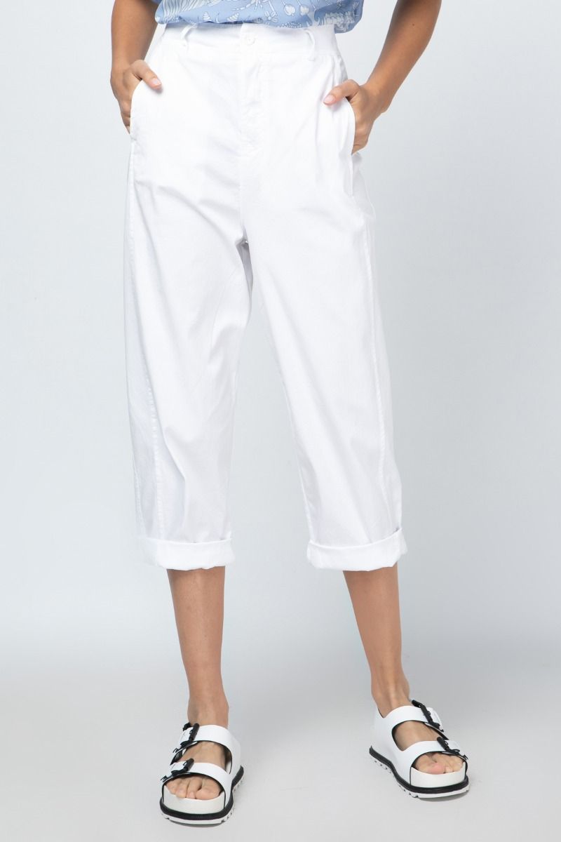 Cropped άσπρο παντελόνι 