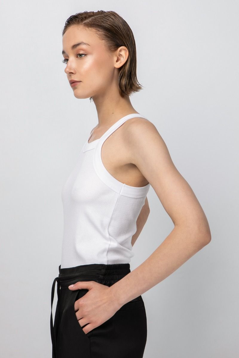 Ribbed modal and cotton-blend jersey tank 