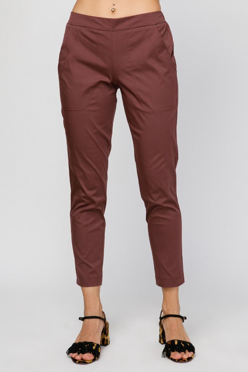 Cropped straight leg  trousers