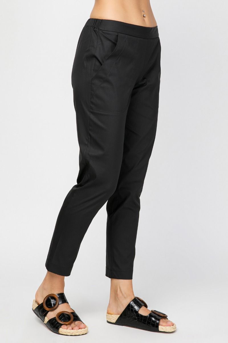 Cropped straight leg trousers 