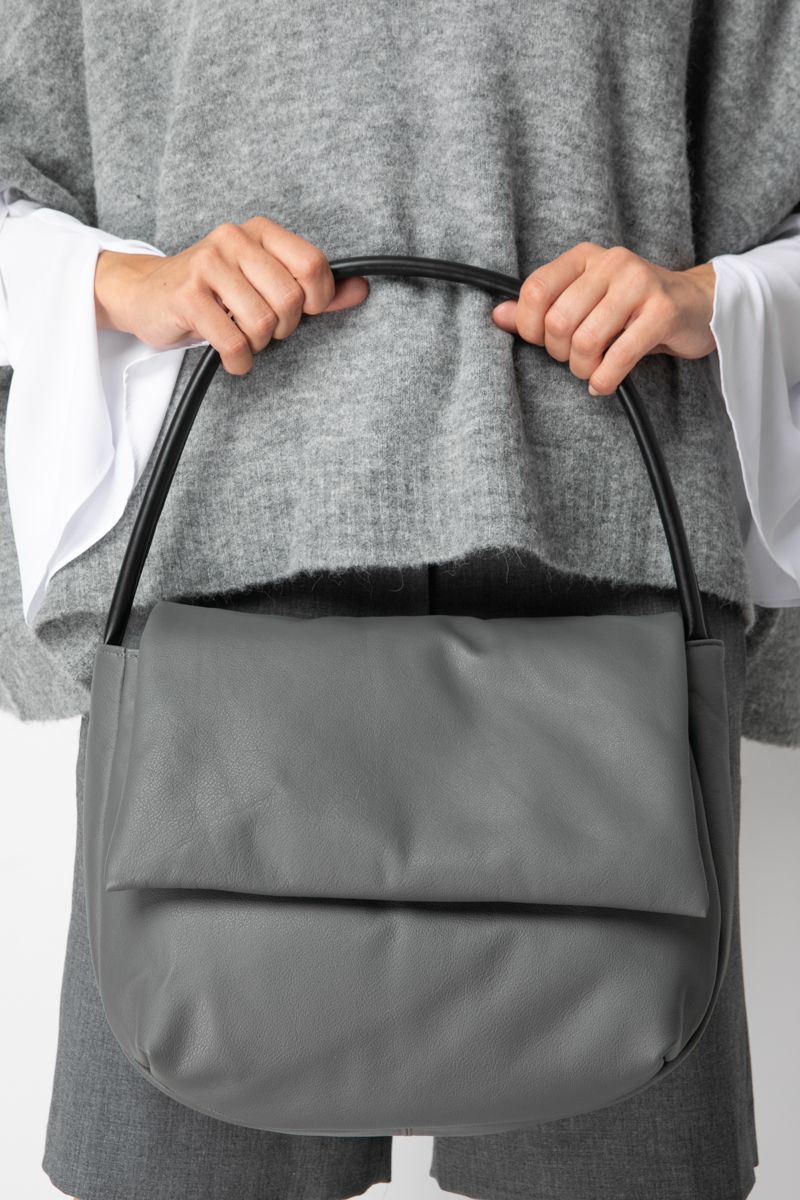 Foldover bag in grey