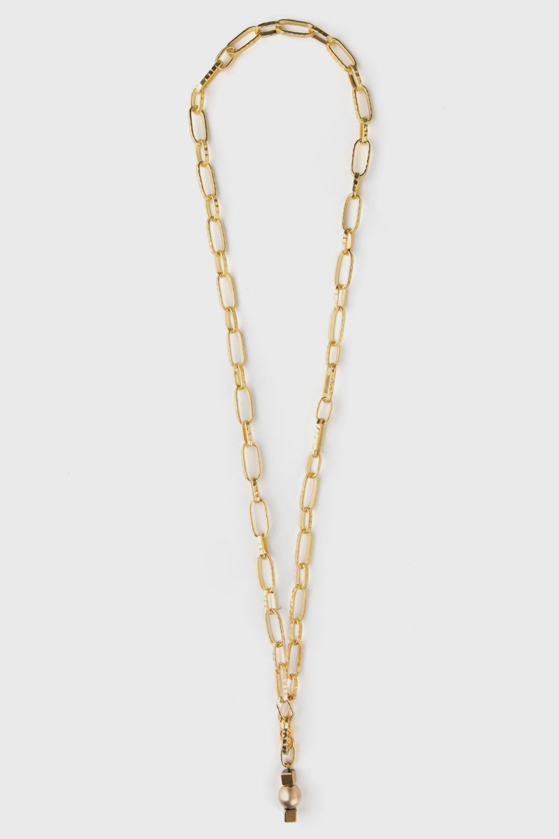 Necklace - belt in gold tone chain 