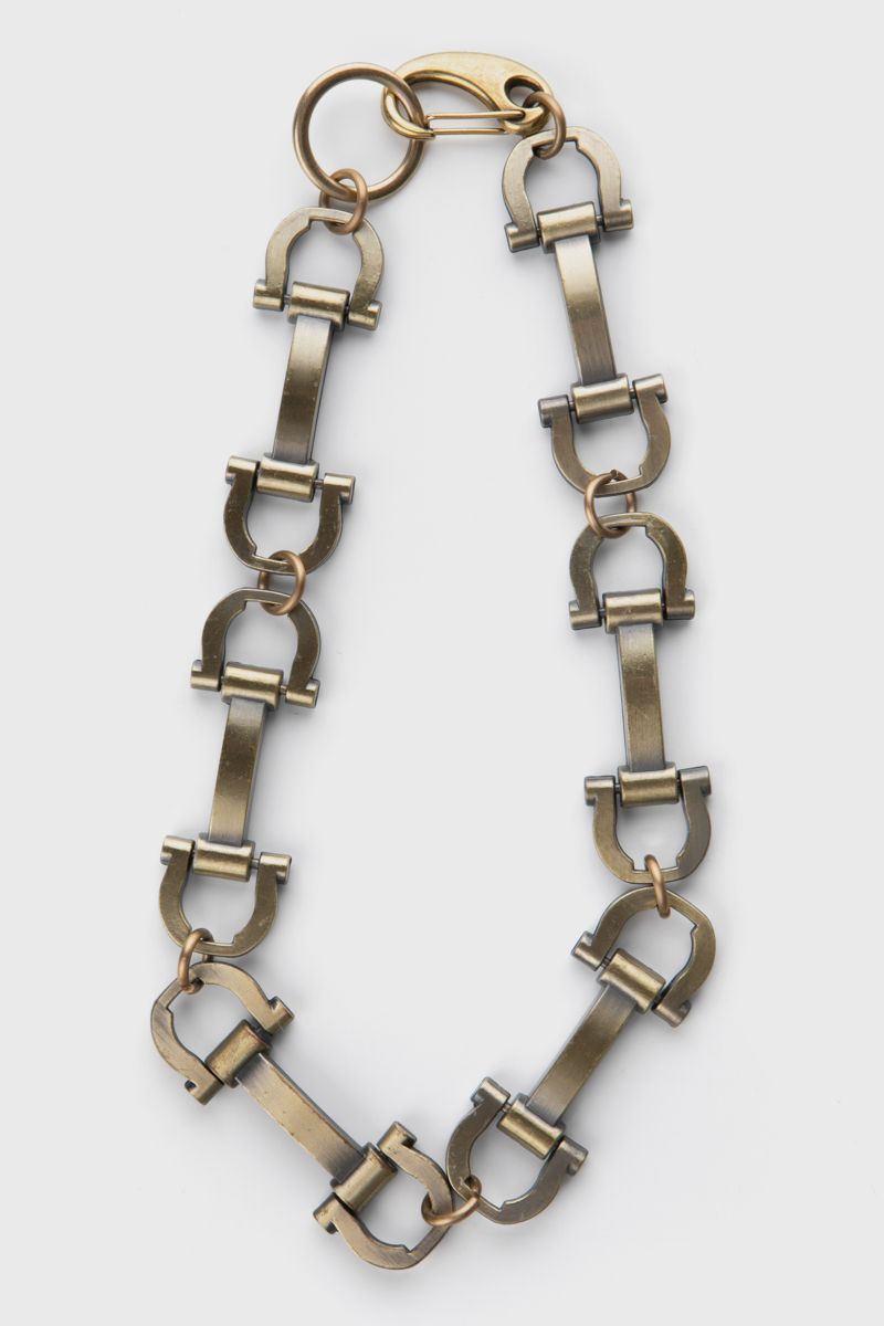 Necklace in bronze and silver metal