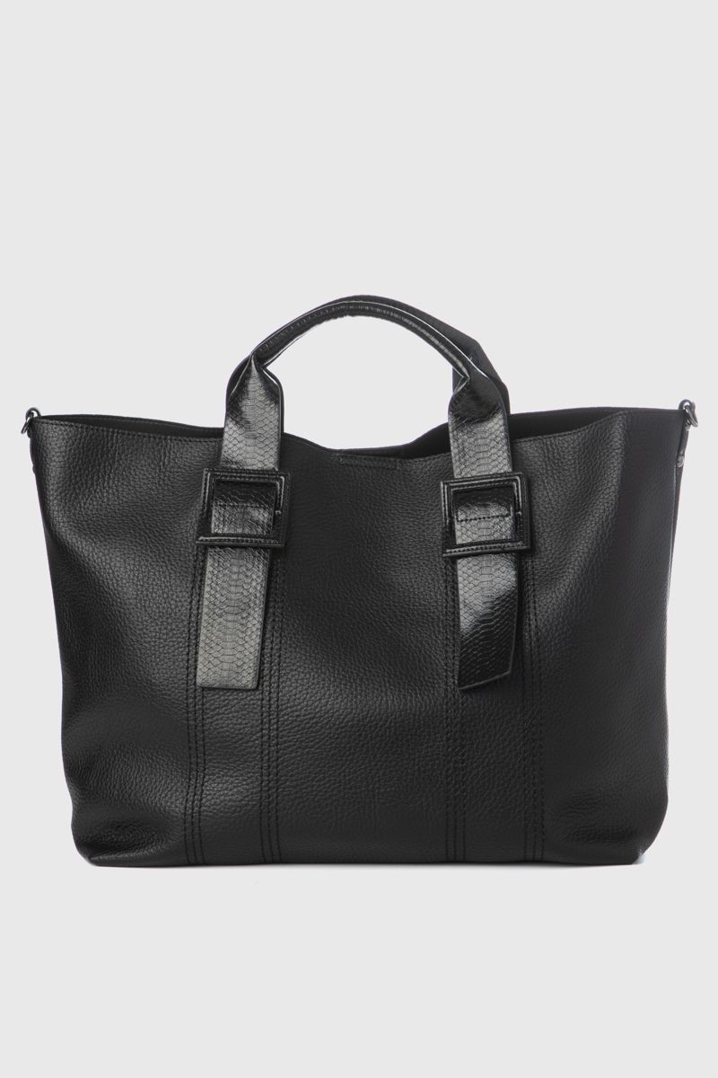 Large tote- bag in black color