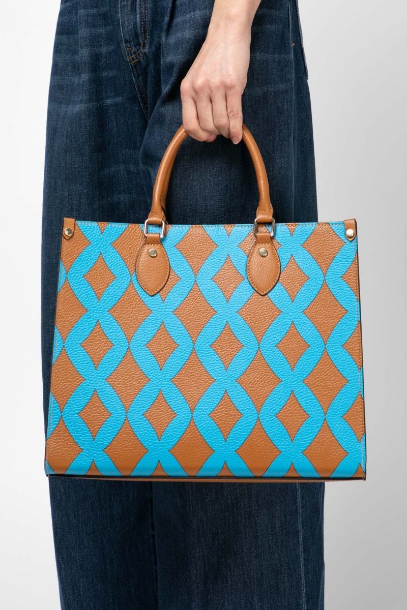 Leather printed tote 