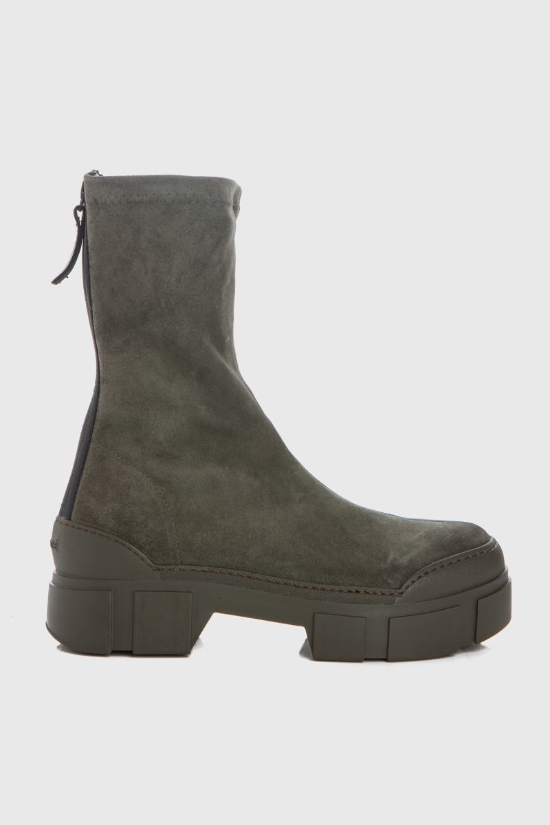 Ankle boots in military khaki 