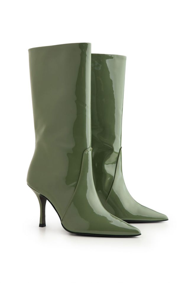 Military patent boots 