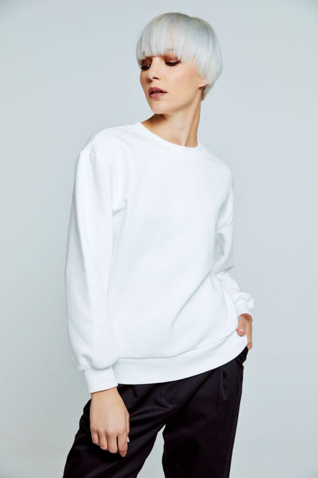 Cropped sweatshirt in white 