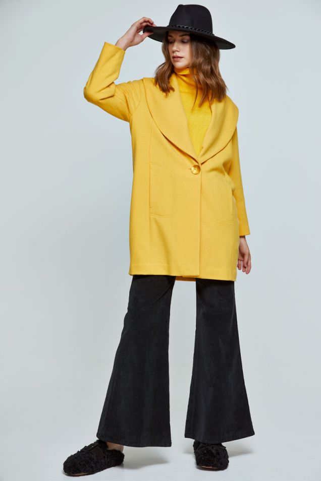 Oversized overcoat in cashmere caban 