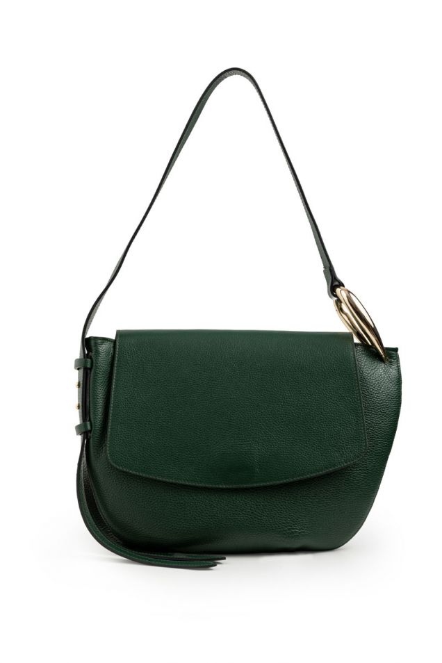 Shoulder bag in green color 