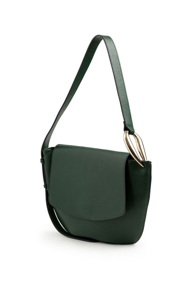 Shoulder bag in green color 