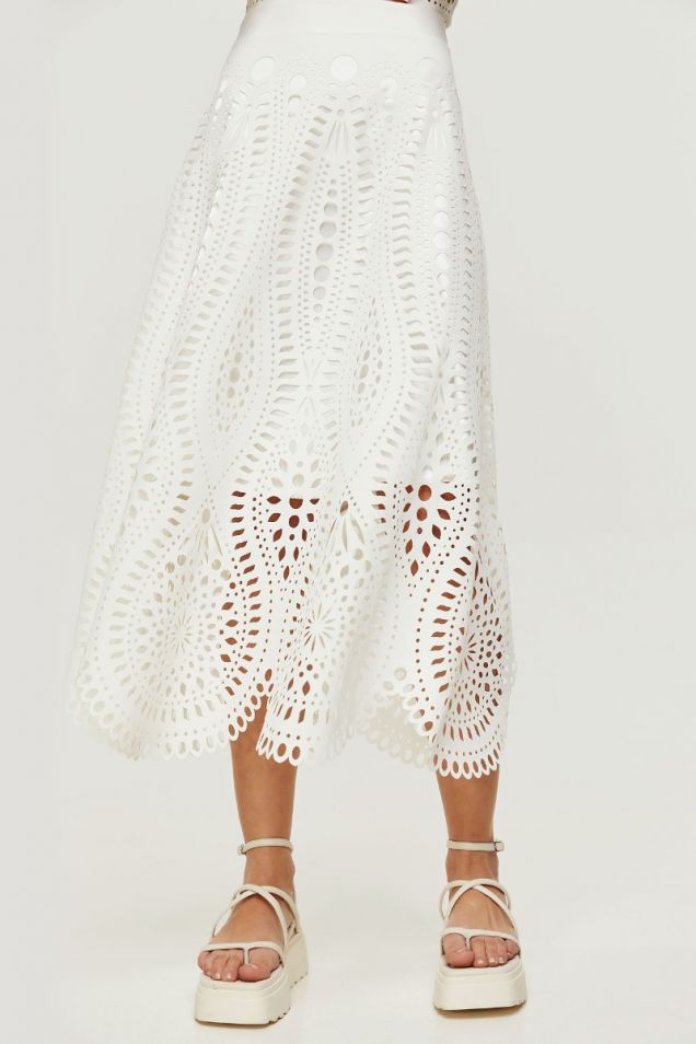 Midi closs skirt in white
