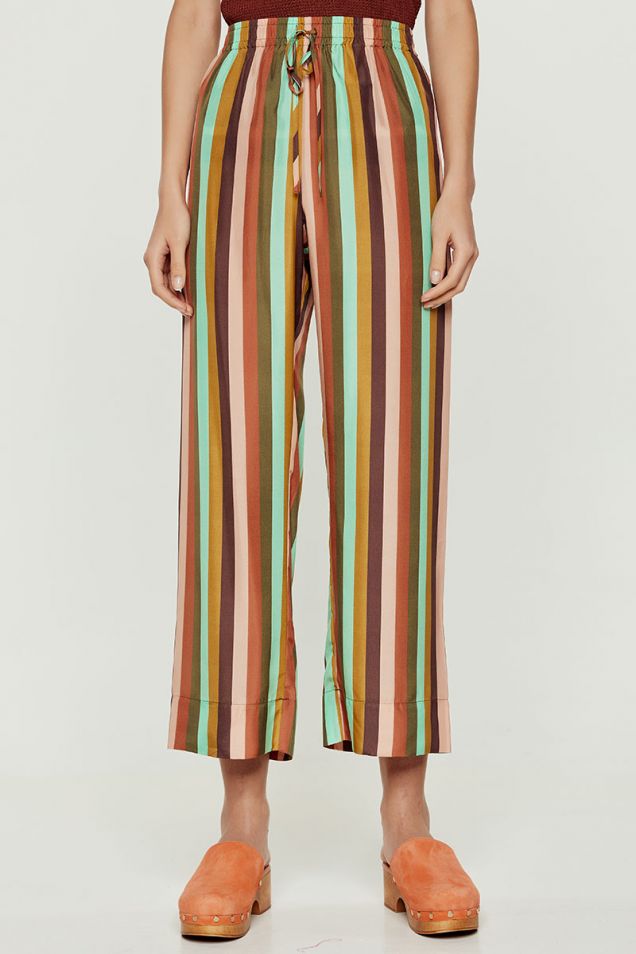 Silk striped pants