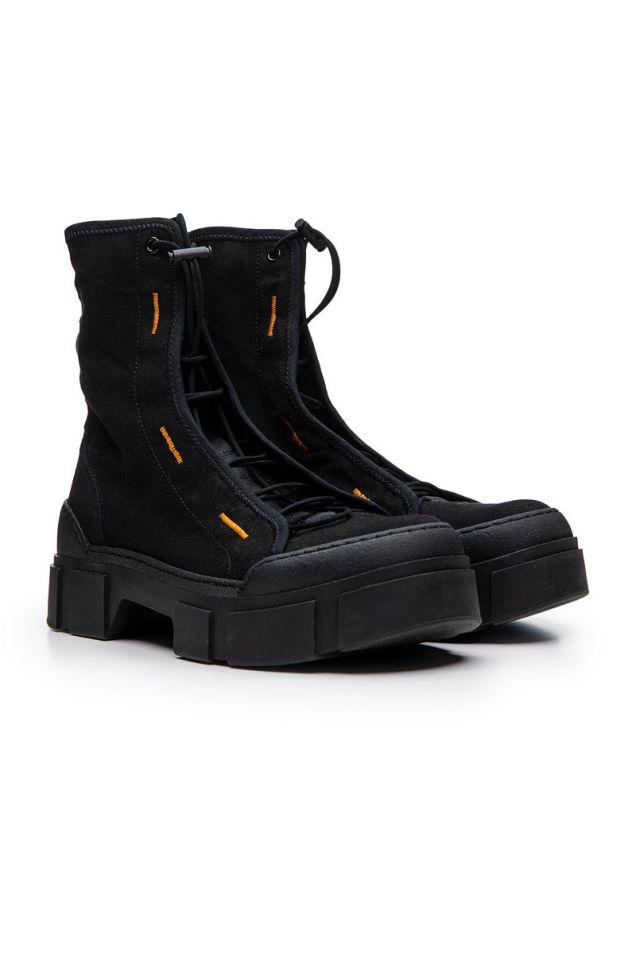 Black trek combat boots with zip 