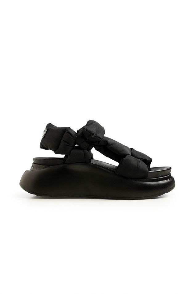 Black padded sandals 