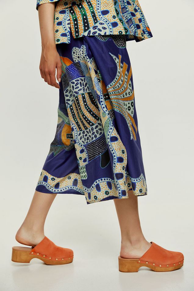 Sarong trousers with elastic waist