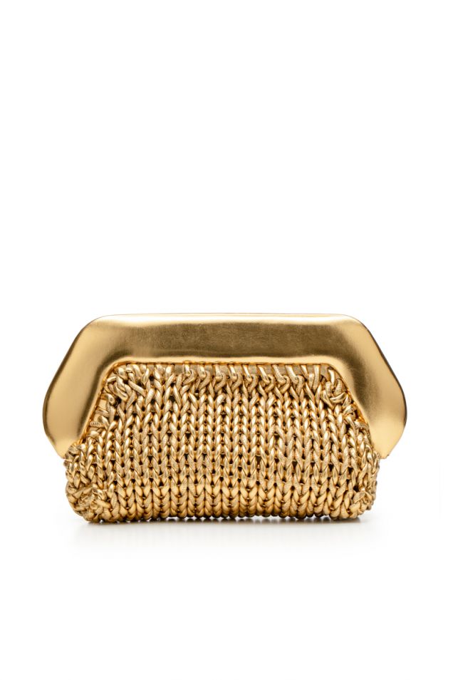 Bios knitted  laminated clutch