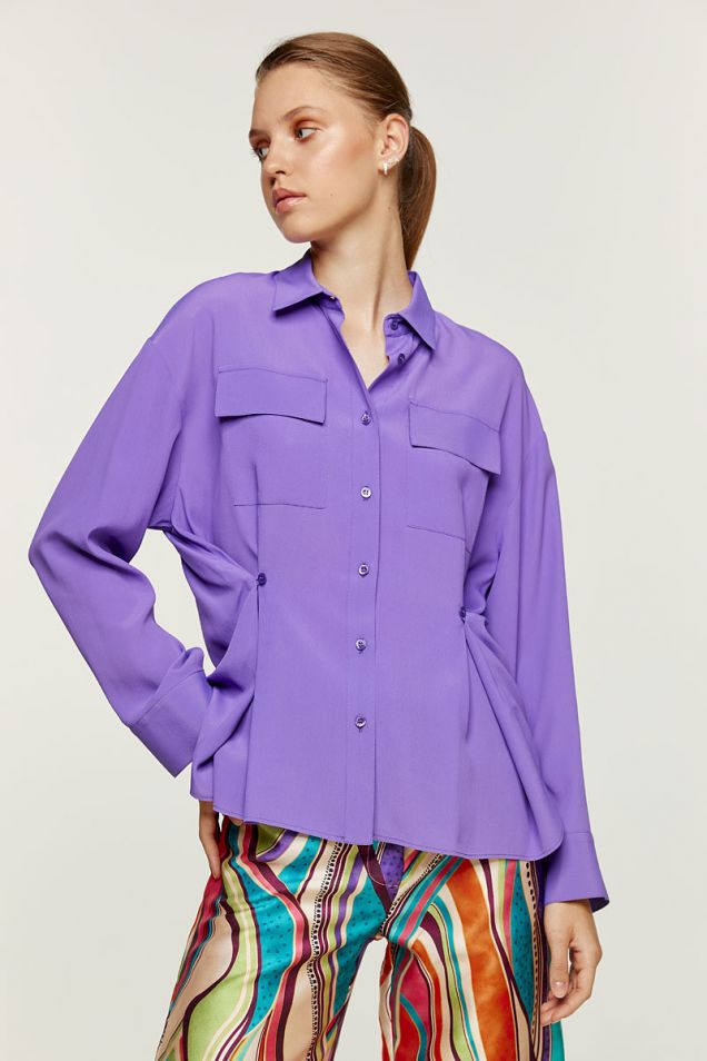 Shirt in purple crepe