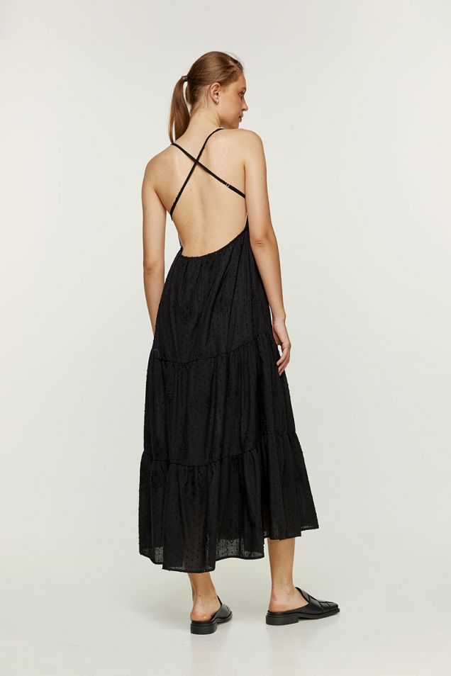 Black dress with open back 