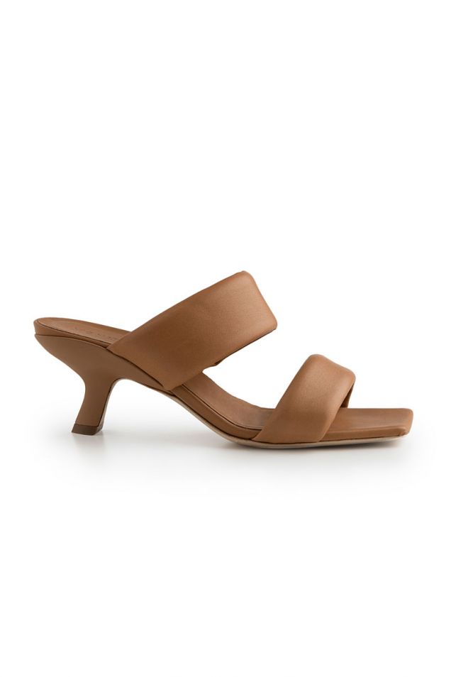 Nude mules with strips