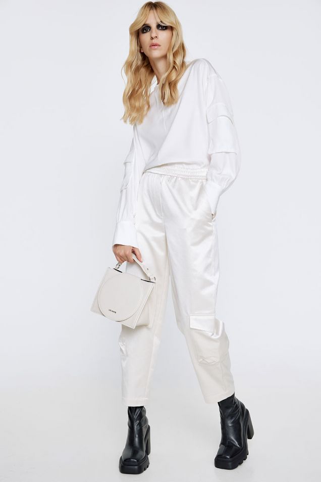 Off-white satin blouse 