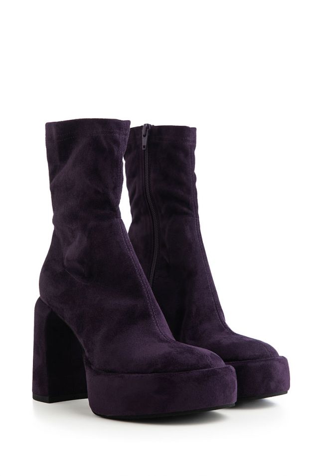 Suede leather platform ankle boots