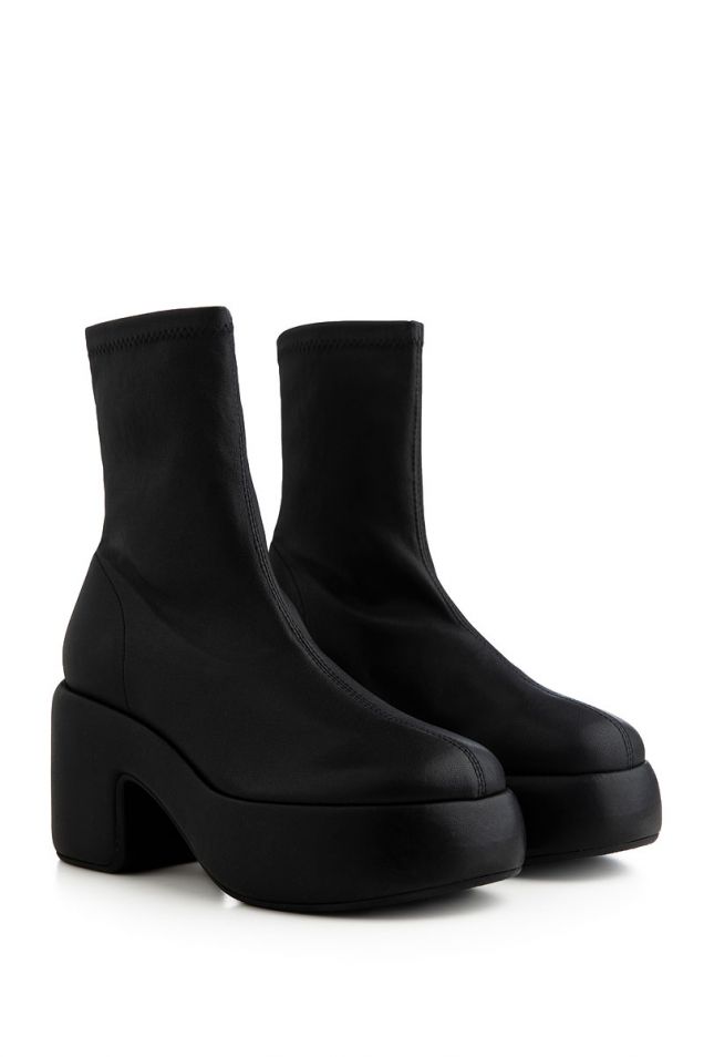 Macaron black stretchy ankle boots