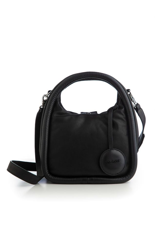 Small leather black bag
