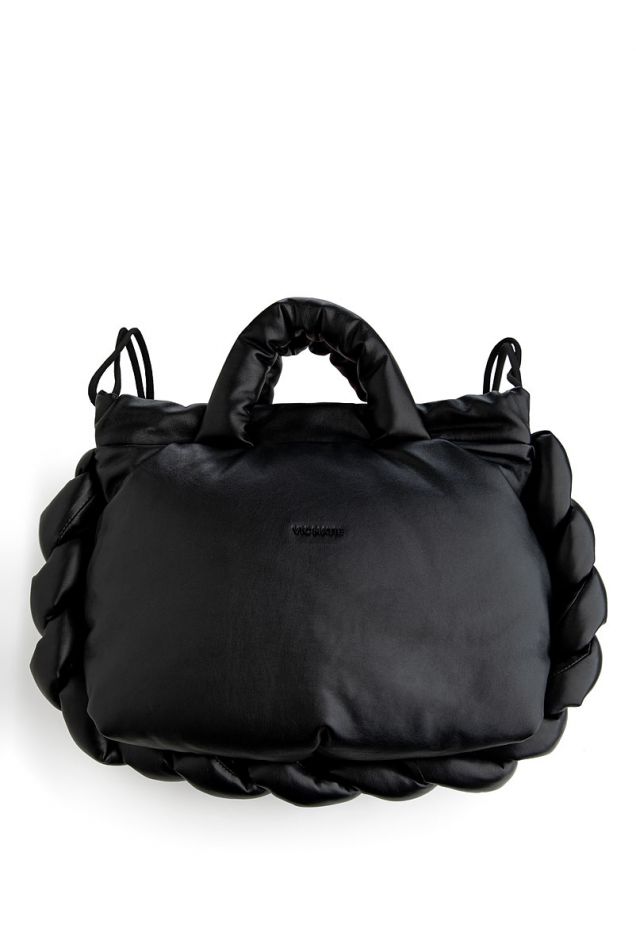 Μαύρη τσάντα/ backpack από συνθετικό padded δέρμα
