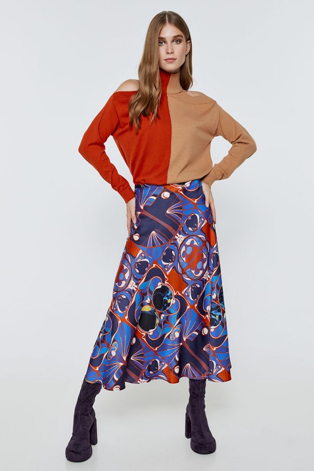 Printed midi skirt 