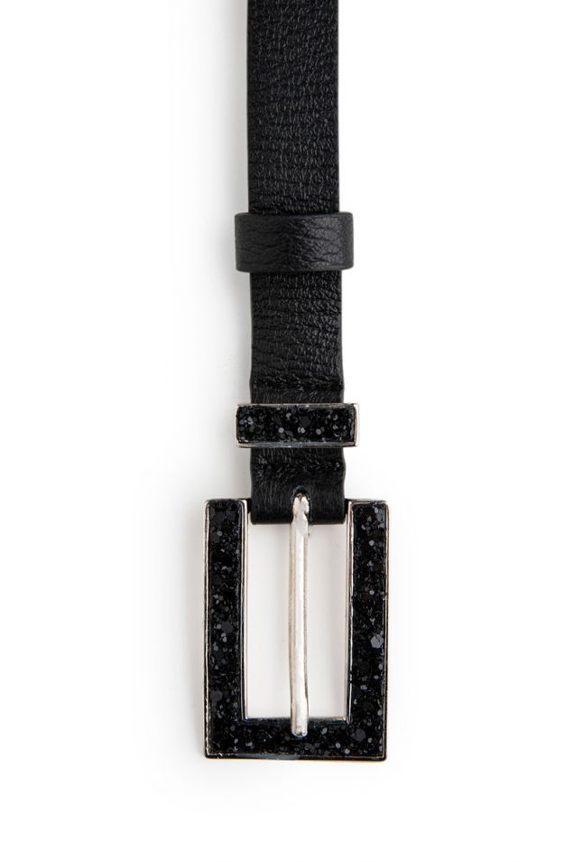 Black belt with strass buckle