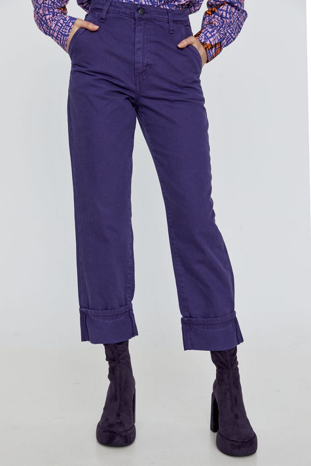 Denim pants in purple