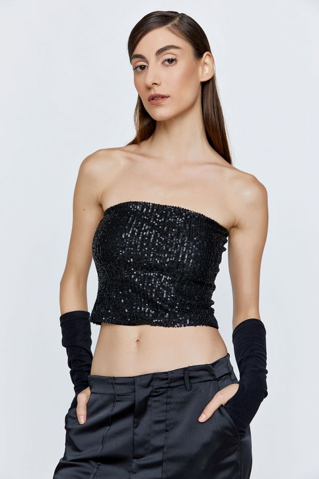 Sequined bandeaux top 