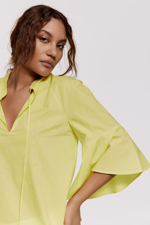 Poplin blouse in lime 