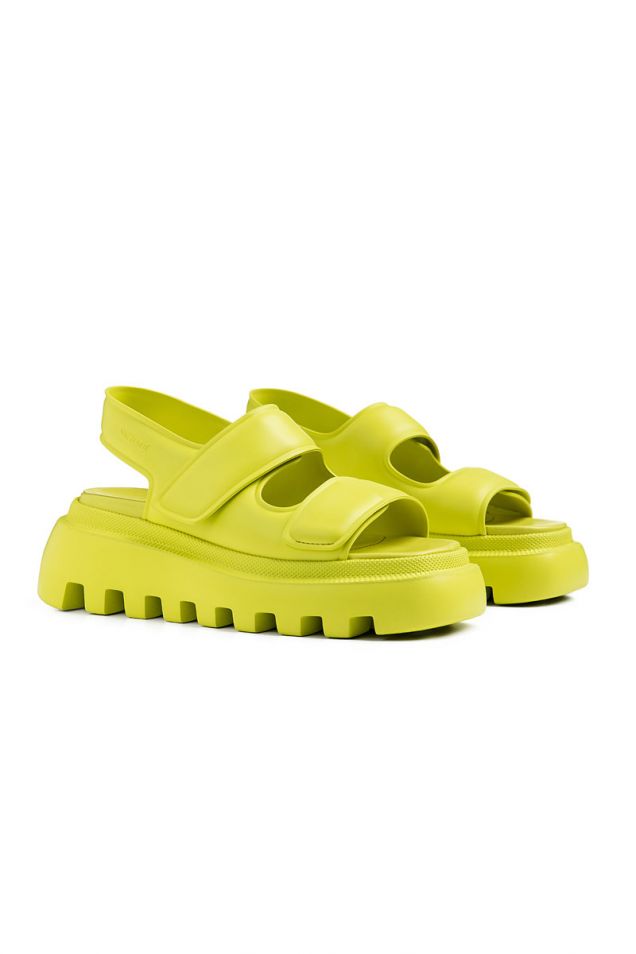 Lime sandals with velcro