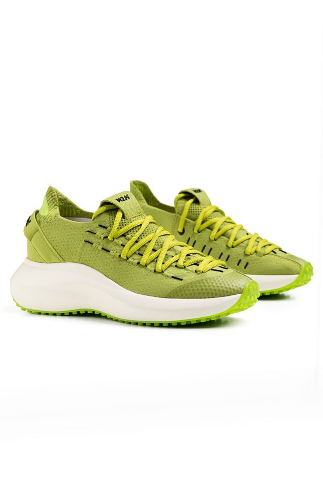 Knit sneakers in lime 
