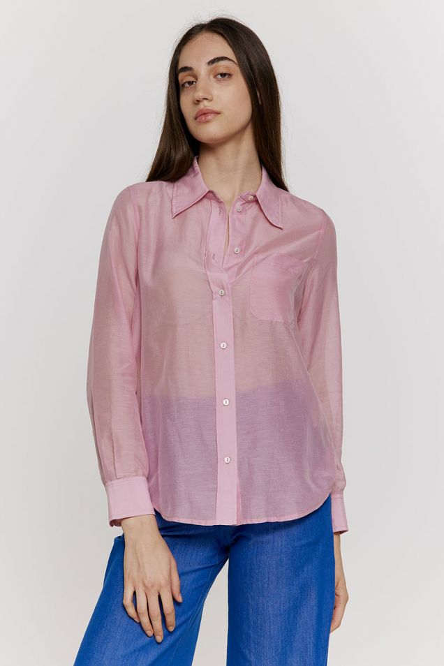 Shirt in cotton and silk 