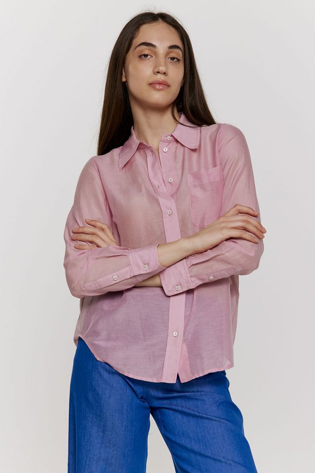 Shirt in cotton and silk 