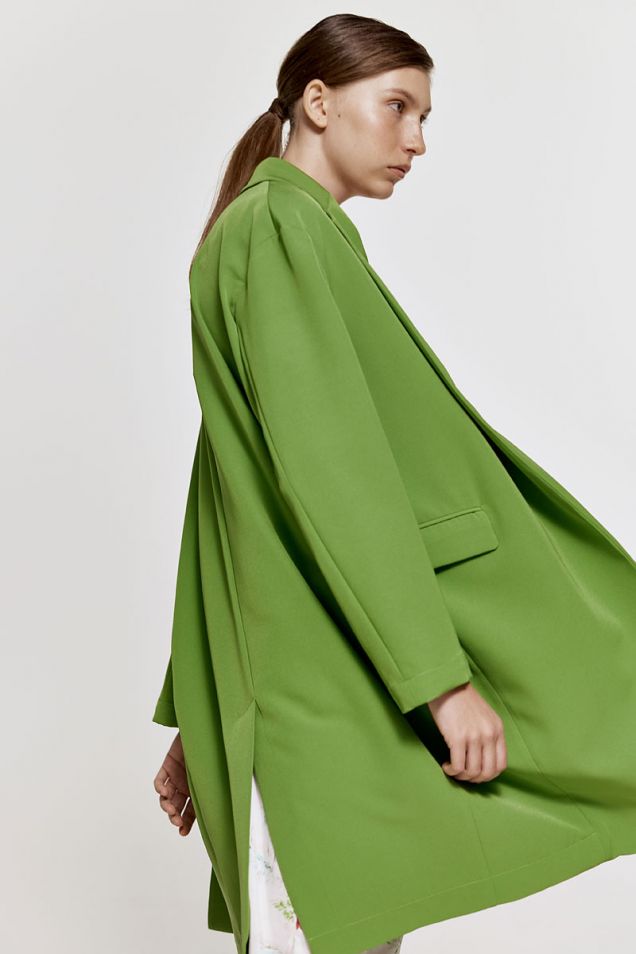 Oversized trench coat in lime 