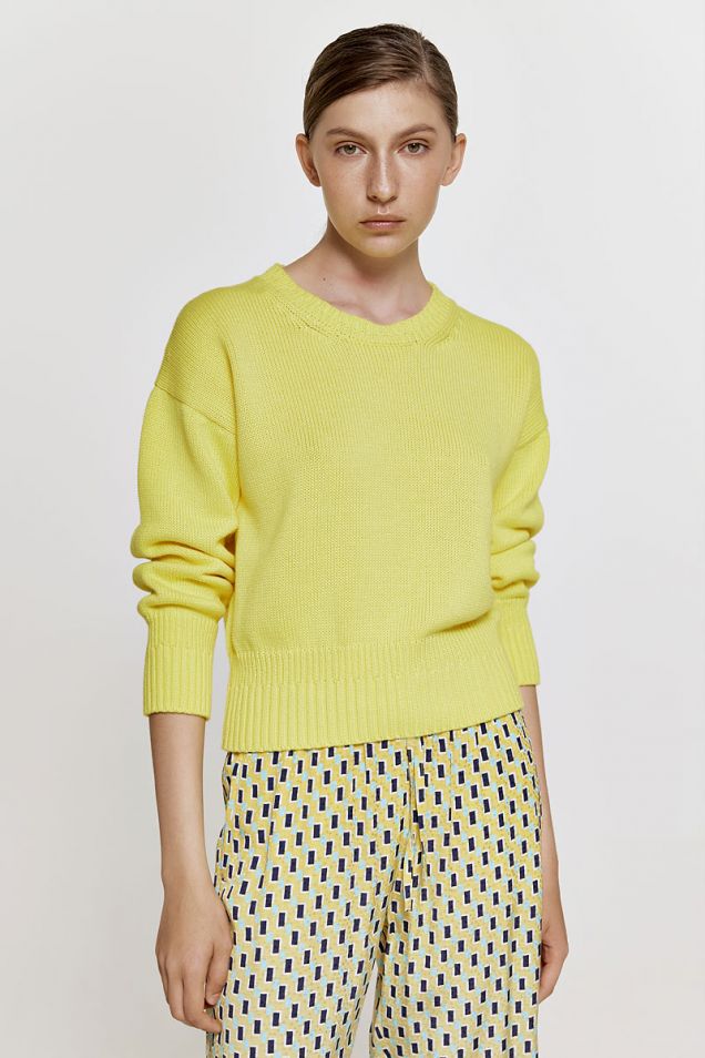 Cotton -blend sweater in yellow 