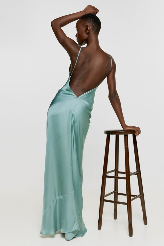 Maxi slip-dress with open back 
